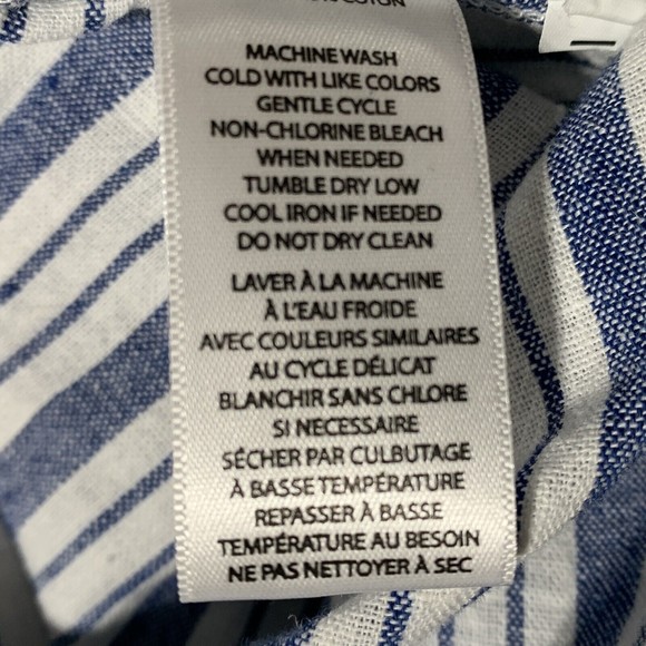 Beach Lunch Lounge Linen Blend Pants Womens Size S Blue Stripe Cropped Wide Leg - Picture 8 of 10